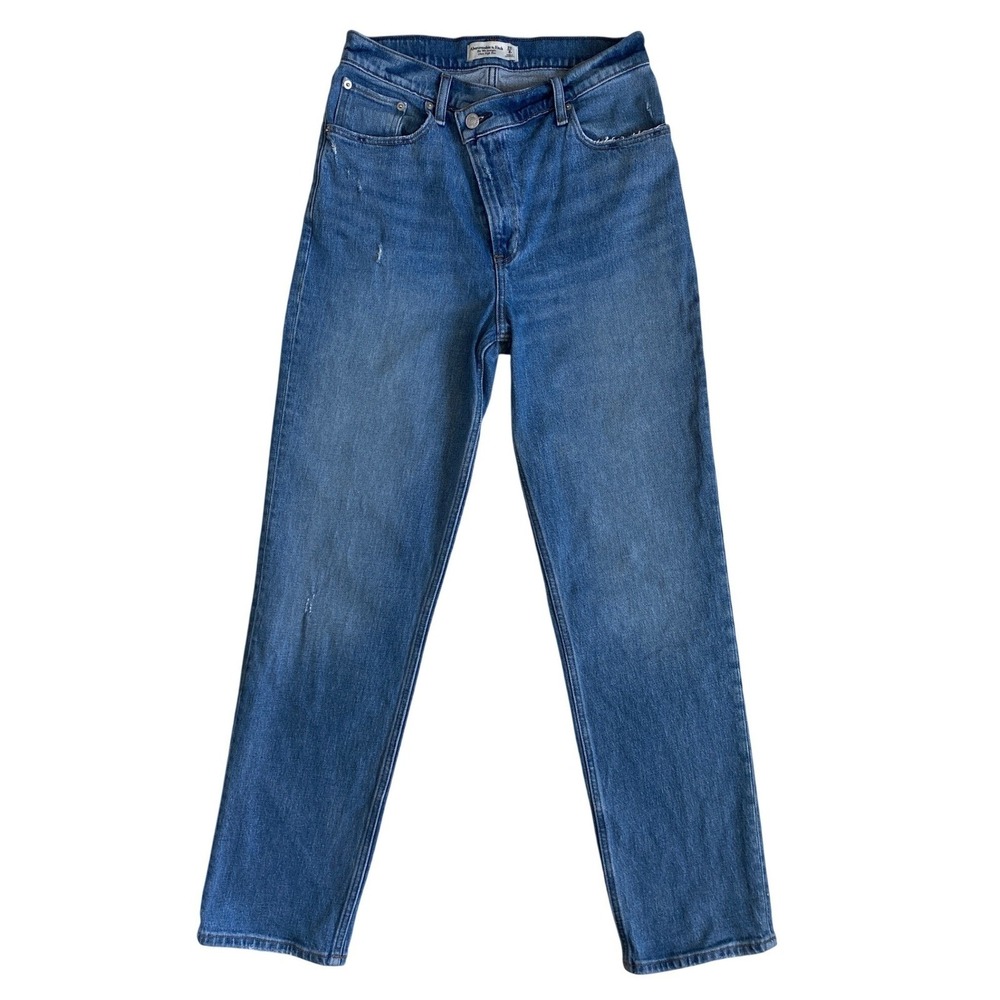 Abercrombie & Fitch 90s Straight Ultra High Rise Crossover Jeans Blue 29 8R